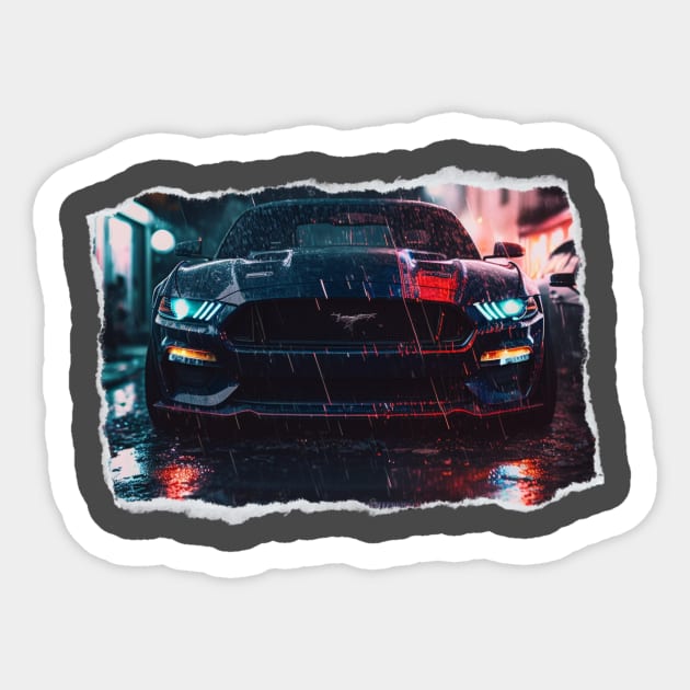 Mustang Inspired Glossy Black Sports Car Sticker by I'm Feeling Great!